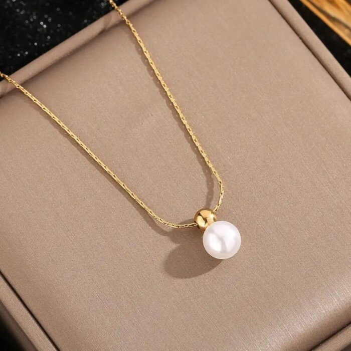Pure Solitaire Pearl Necklace - Image 2