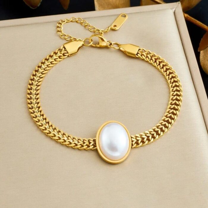 Oval Pearl Bracelet - Image 2